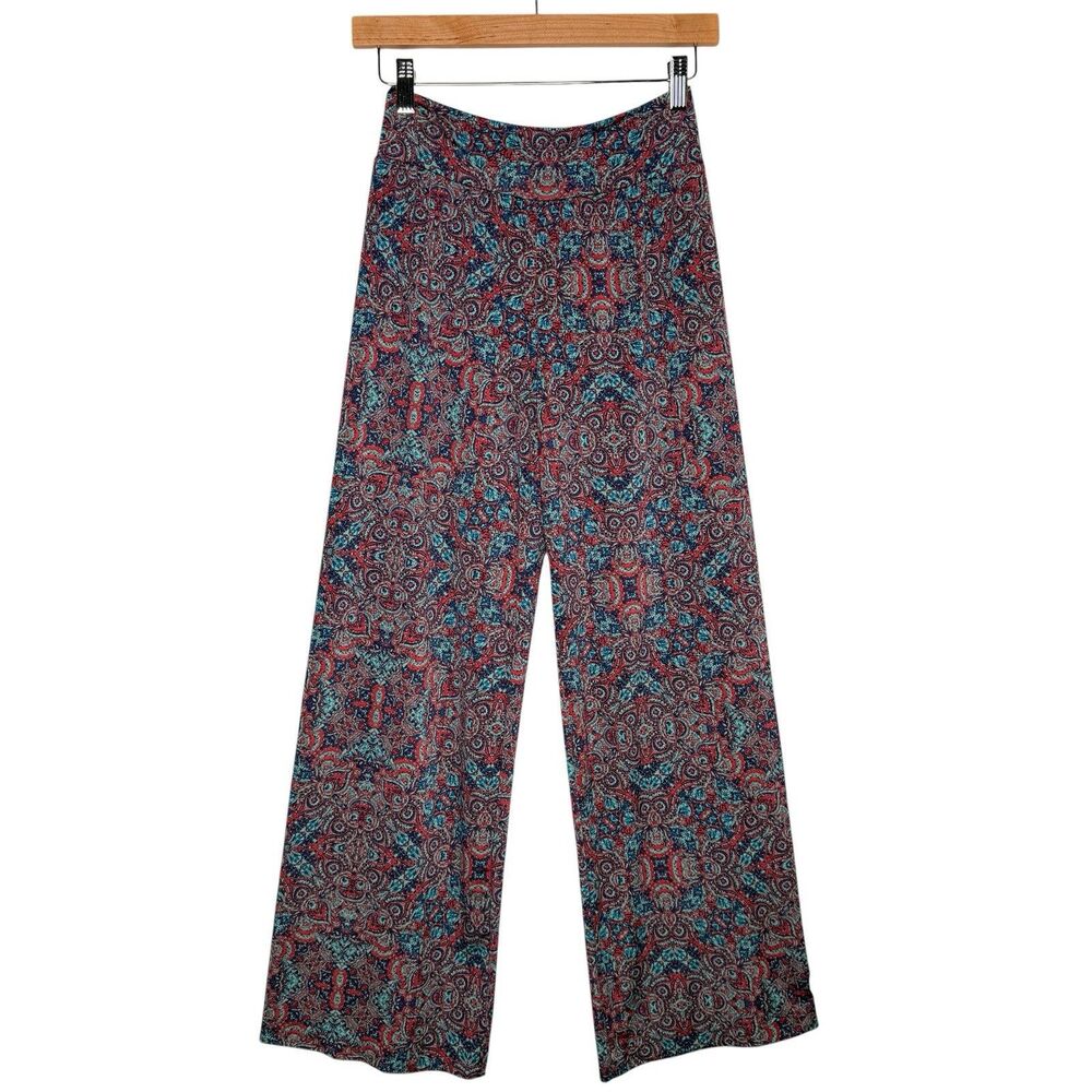 Kaiya Paisley Wide Leg Pants Size S High Rise Printed Pull On Flowy Mandala